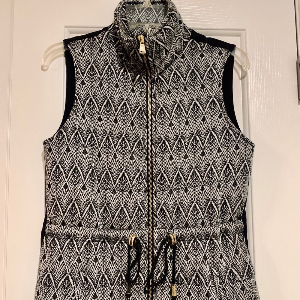 Black and white vest